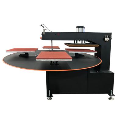 China Sportwear Garment Sublimation Printing Machine / For T-shirts High Efficiency 4 Stations Large Format Heat Press Rotary Sublimation Flat Bed for sale