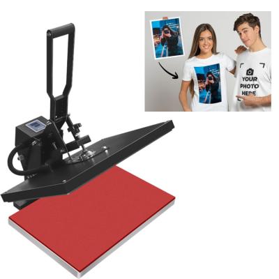 China Garment Stores Wholesale T-shirt Flatbed Logo Print Clamshell Heat Press Transfer Machine for sale