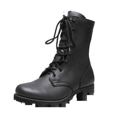 China Black Deodorization Combat Shoes Anti - Slip Rubber Sole Full Leather US Boots Sale for sale