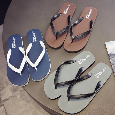 China 2022 student flip-flops fashion trend outdoor beach male American non-slip daily flip-flop sandals comfortable fashionable personality wholesale for sale