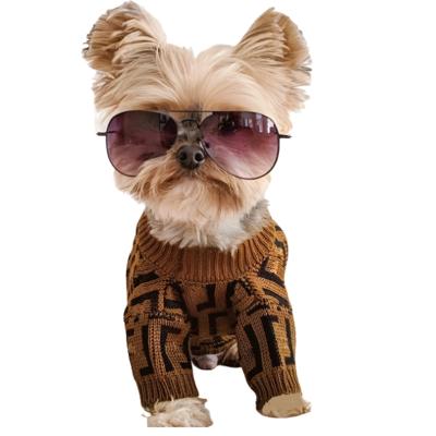 China 2022 New Arrival Designer Pet Coats Wholesale Luxury Dog Clothes Letter F Drop Ship Viable Stretchable Sweater Jackets Dog Clothes for sale