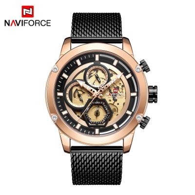 China China Fashion Quartz Mens Watch Max Price Mesh Band Waterproof Date NAVIFORCE 9167 Calendar In Running Business Hand Watch for sale