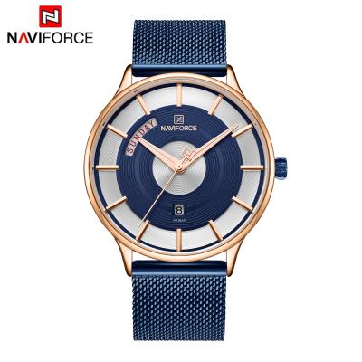 China Cheap Automatic Date NAVIFORCE 3007 Gents Quartz Quartz Watch Mesh Band Waterproof Calendar Single Hand Casual Watch from taobao for sale