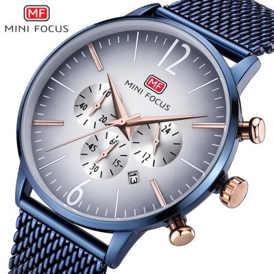 China High quality luxury casual quartz watches MINI FOCUS MF0114G chronograph minimalist 3 dials relojes for sale