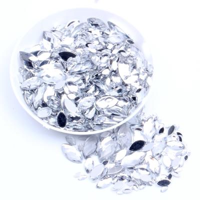 China 10000pcs Flatback 4x8mm Flatback Nail 10000pcs Natural Rhinestones Marquise Earth Facets Colors Acrylic Rhinestone Rhinestone Nail Art Decorations for sale