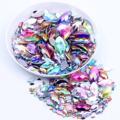 China Gems 3x6mm 10000pcs Colors Rhinestone Acrylic Nail Art Decorations Flatback Marquise Earth Facets ab Flatback Craft DIY for sale