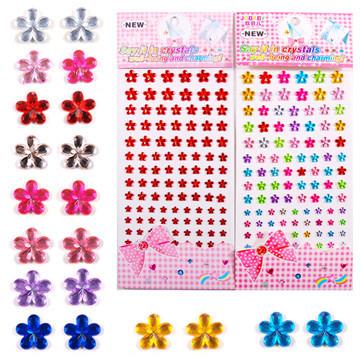 China Decorative 3d Rhinestone Flower Crystal Stickers Scrapbook Sticker Styling Cell Phone Sticker DIY Decal Self Adhesive Children's Gifts for sale