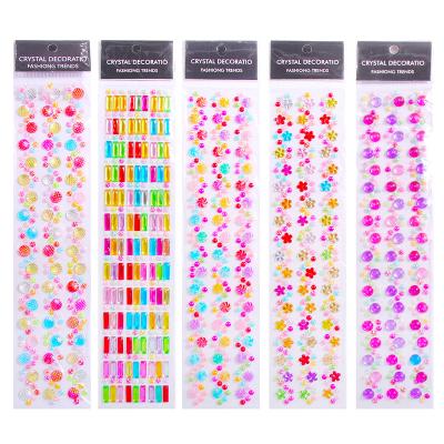 China Body Decorative Popular Sticker Face Rhinestone Stickers Jewelry Sticker Self Adhesive Rhinestone Sticker for sale