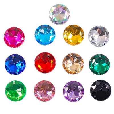 China Flatback Size Round Shape 8mm 10mm 12mm 14mm 16mm Sew On Rhinestones Crystal Two Holes Resin Stones For Garment Fabric Sewing Accessories for sale