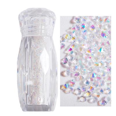 China Glass Bottle 1.3mm Diamond 2880pcs Nail Art Decorations Miniature Crystal Glass Multicolor Transparent Rhinestone Microbeads 1 for sale