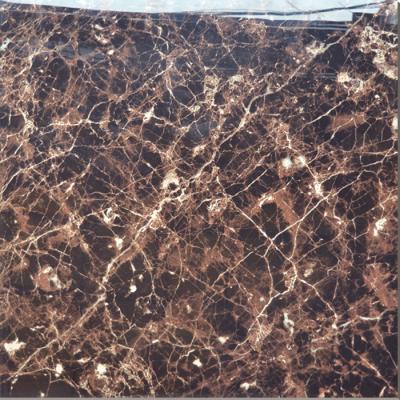 China Modern Super Shiny Brown Marble Tile Polished Marble Tile Porcelanato Twill Pulido Porcelain Tile for sale