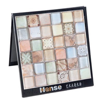 China Flooring Bathroom and Kitchen Decorative Glass Glossy Wall Decoration Mix Color Luxury Mosaic Tile for sale