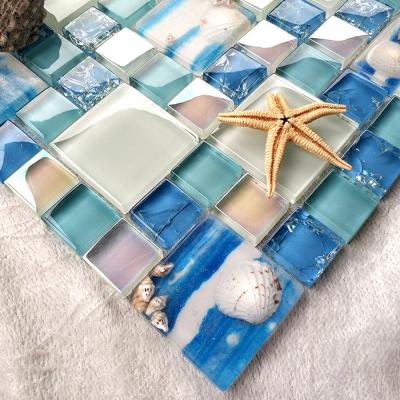 China Modern luxury colorful parquet tile mosaic aqua inkjet recycled glass mosaic bathroom wall mosaic tiles prices in Egypt for sale