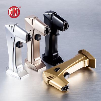 China Gas Top Selling Powerful Silver Safety Torch Lighter For Decorative for sale