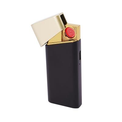 China Modern New Arrival Custom Logo Small Heating Coil Black Usb Lighter For Cigarette for sale