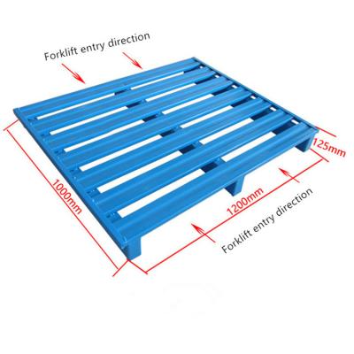 China Recycled Heavy Duty NESRACK Racking Pallet Iron Pallet Two Way In Fork Shelf Load 1-8 Tons Warehouse Steel Equipment Pallets for sale