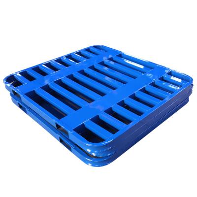 China Factory Direct Selling Stackable Customizable Double Sided Stackable Steel Pallet Supplier Two Way Warehouse Storage Go In Fork Metal Pallets for sale