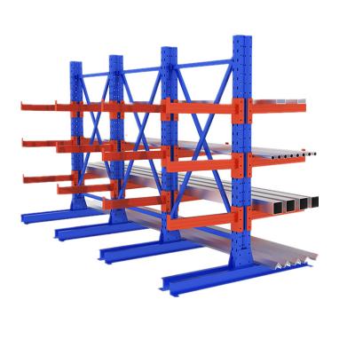 China Industrial Corrosion Protection Pipe Buries Storage Shelf Warehouse Side Arm Cantilever Racking Single/Double Metal Steel Adjustable Heavy Duty Rack for sale