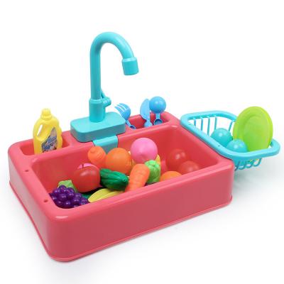 China PP+ABS Funny Running Water Kitchen Sink Set Toys Kids Pretend Play Kitchen Toys for sale