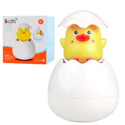 China Black Pink Plastic Yellow Duckling Duckling Baby Bath Penguin Eggs Baby Bathing Toy Spray Water Fun Toy for sale