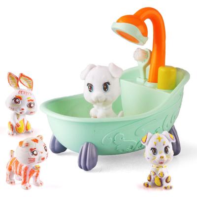 China Role Play Toy Role Play Iqi Paint and Washable Doodle Animals Rub Tub Toy Set Pets Rub Tub Toys for Kid for sale