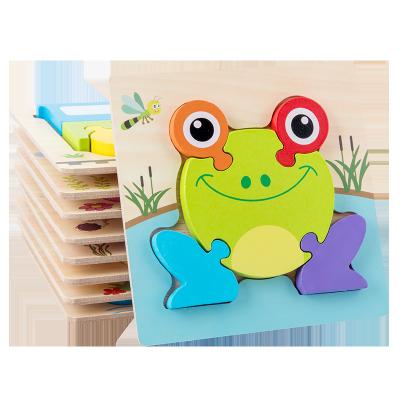 China DIY TOY 3d puzzle educational toy kids 3D cartoon wooden jigsaw puzzle board toys for child for sale