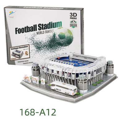 China World Famous Santiago Bernabeu Football Stadium DIY TOY 3D Wooden Puzzle Model for sale