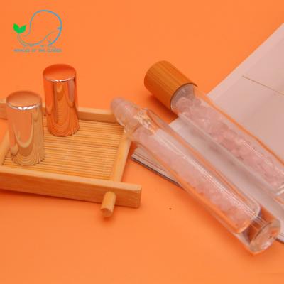 China Wholesale Customized High Quality China Rose Gold Gemstone Natural Crystal Personal Care Roller Bottle for sale