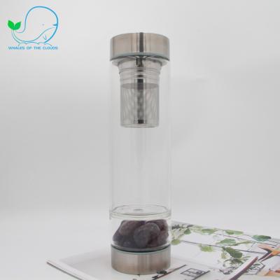 China Custom Viable Gem Water Bottle Crystal Logo Luxury Exquisite Thickness Infused Glass for sale