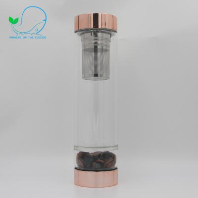 China 2021 New 500ml Creative Viable Broken-resistant Natural Gemstone Quartz Crystal Infused Water Bottle for sale