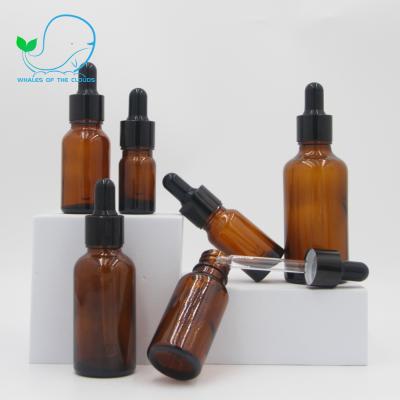 China High Quality Custom Printing Cosmetic Packaging 50Ml Amber Color Essential Oil Glass Personal Skin Care Packaging Dropper Bottle for sale