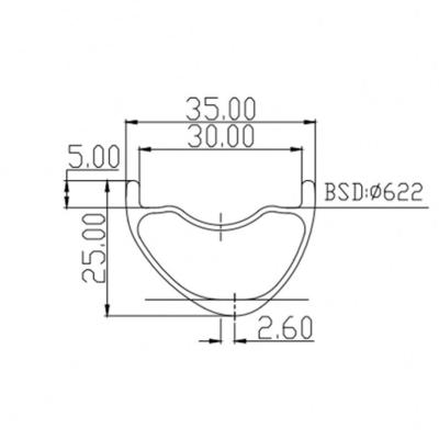 China 29er Mountain Bikes MTB XC AM Asymmetric Carbon Rim 33mm Width Cross Country All Mountain Bicycle Wheel 27mm Width Inner Rim for sale