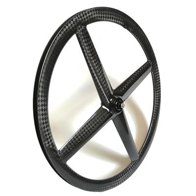 China Mountain Bikes 700C 4 Spokes Track Bike Wheelset Tubular Or Anvil Carbon Rim With Low Price for sale