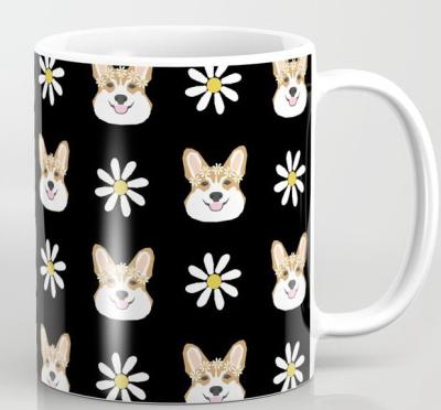 China Daisy Flower Modern Wholesale Ceramic Mug Tea Cup Single Spring Daisy Field for sale