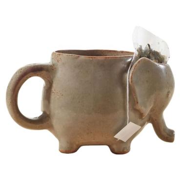 China Elephant ceramic ceramic mug with tea bag for sale