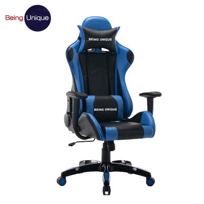 China Blue Computer Anji (Height) Working Chair Adjustable Racing Style Patterns Kursi Gaming Chair for sale