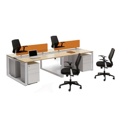 China Desks Workstation Circular Table Top Melamine Office PC Workstation for sale