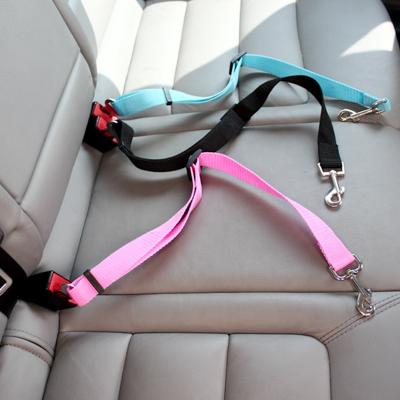 China Dog Safety Vehicle Car Seat Belt Adjustable Multi-colors Padded Nylon Dog Seat Belt Leash for sale