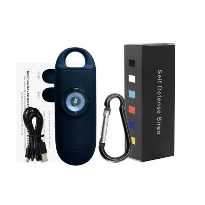 China Portable Rechargeable Mini Keychain Alarm Security Sound Alarm 140db Portable Personal Loud Volume for sale