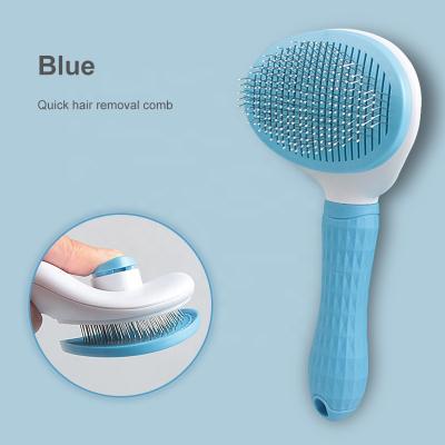 China Stocked Cats And Pet Dogs To Float Comb Self-cleaning Long Hair Depilation Hair Removal Needle Comb for sale