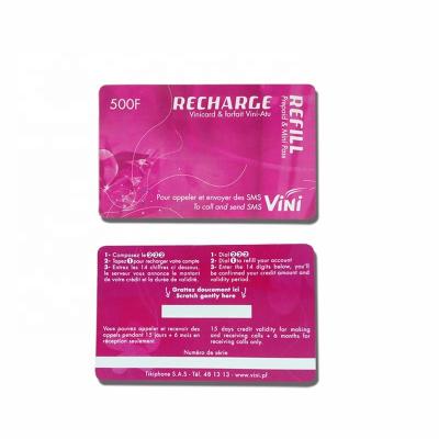 China Refill Plastic Prepaid Scratch Card Custom Printing Scratch Off Card for sale