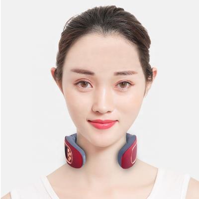 China Comfortable U Shape Mini Electric Wireless Portable Pulse Remote Control Heating Vibrating Smart Neck Massager for sale