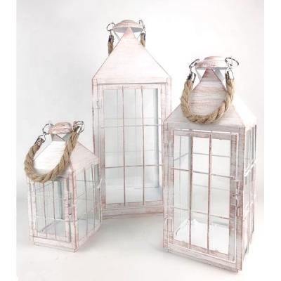 China Weddings Metal Candle Lantern with Rope Handle for Home or Wedding Decoration for sale