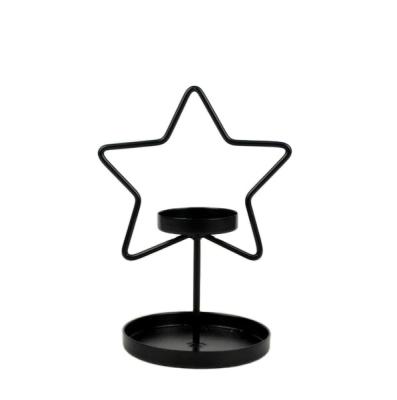 China Home Decoration Star Pentagon Metal Tealight Candle Holder For Home Decor for sale