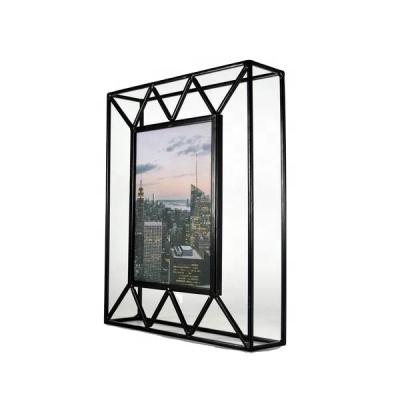 China Black Square Wall and Table Metal Home Decoration Iron Photo Picture Frame for sale