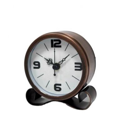 China Mini antique style metal alarm table clock for decorative for sale