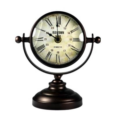 China Antique Style Mini Metal Table Clock for Home Decoration for sale