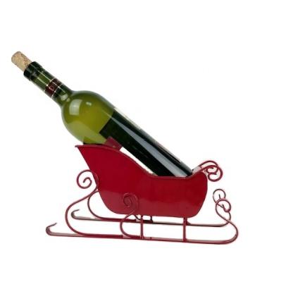 China China Antique Sled Design Home Decor Wine Bottle Rack Holder Metal for sale