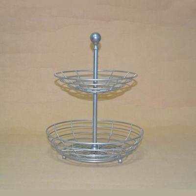 China Viable 2-Tier Fruit Rack Fruit Basket Detachable Holder for sale