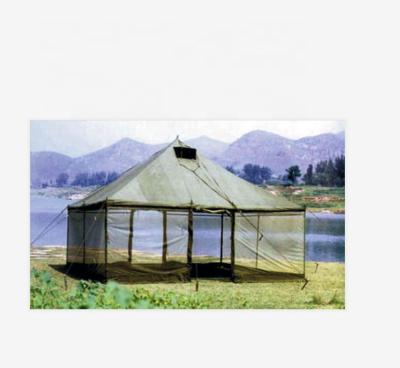 China Tube Type Tent Stake Good Ventilation Polyester Cotton Canvas Roof Mesh Walls Camping Tent For Outdoor for sale